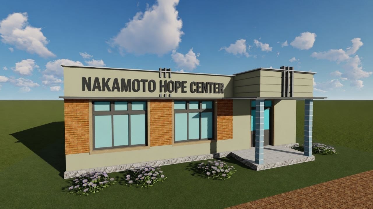 The Nakamoto Hope Center under construction in Winteko village, Burundi, a BTC Shule project